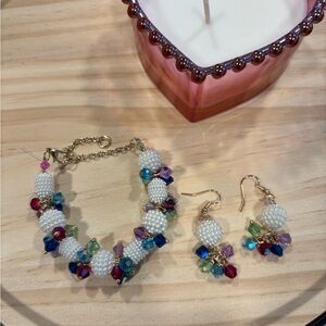Colorful Beaded Bracelet and Earring Set
